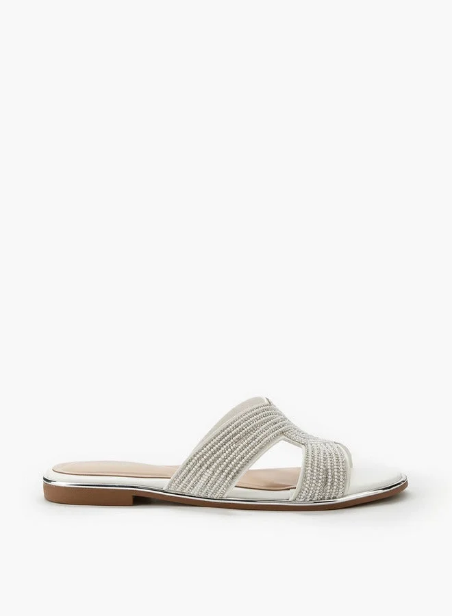 Celeste Women Stone Embellished Slide Sandals